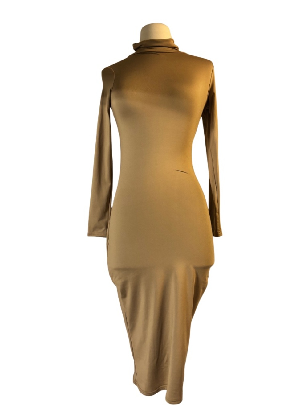 Tan Turtleneck Dress